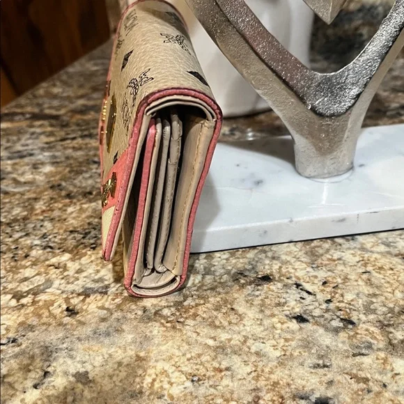 MCM Tri-Color Wallet in Pink, Cream, and Tan - Picture 8 of 12